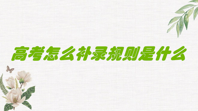高考录取怎么进行补录？高考可以补录吗规则是什么？